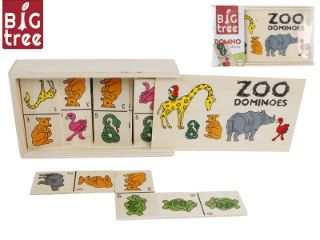 Obrázek z Domino dřevěné zvířátka 15,5x9x4cm 28ks v dřevěné krabičce 